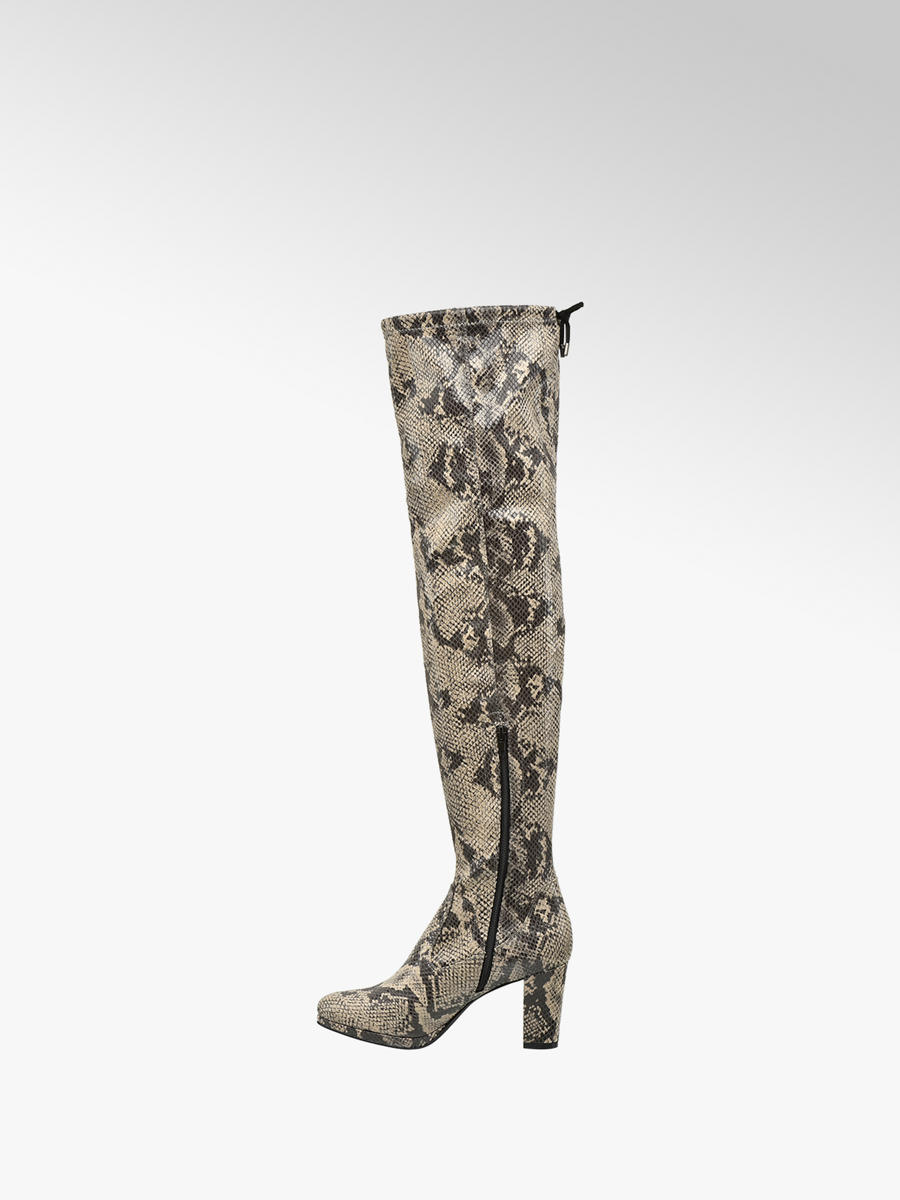 Overknee Stövel från Star Collection Stövel Reptil Look Dam Boots & Stövlar Stövlar